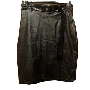 Women’s SHEIN Black Vegan Leather Pencil Skirt Size XS